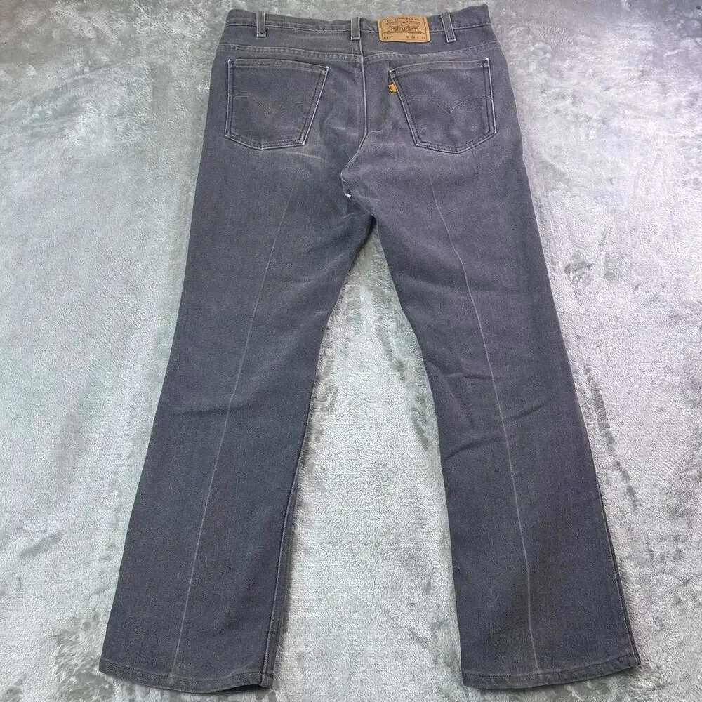 Vintage 1997 Levi’s 517 Orange Tab Gray Jeans Mens USA Made Bootcut Denim